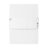 Dusty Blue Floral Winter Wedding Uitnodigingen Wikkel (Achterkant Voorbeeld)