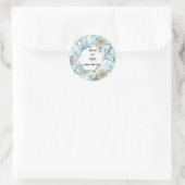 Dusty Blue Floral Wreath Wedding Sticker (Tas)