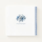 Dusty Blue Florals Bruiloft Gastenboek Notitieboek (Achterkant)