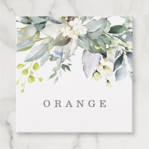 Dusty Blue Florals Buffet Drink Labels