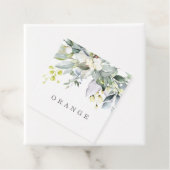 Dusty Blue Florals Buffet Drink Labels (In situ)