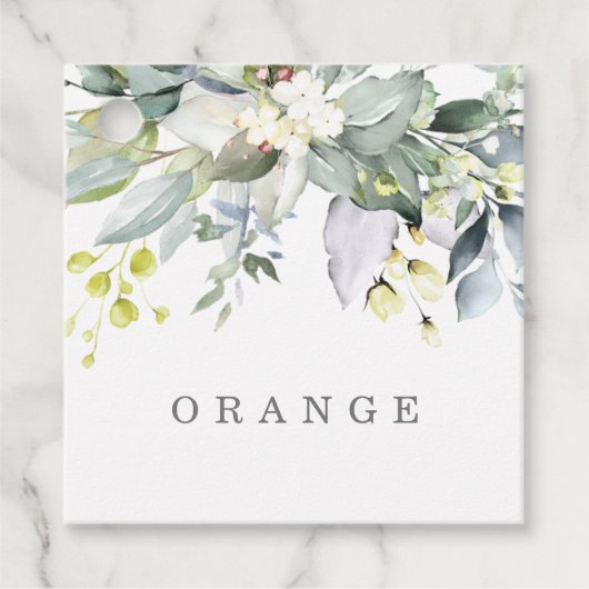 Dusty Blue Florals Buffet Drink Labels (Voorkant)