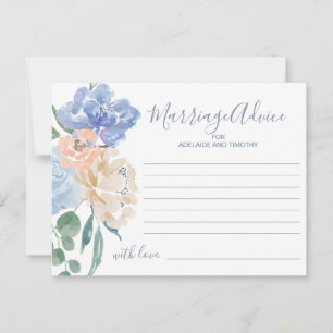 Dusty Blue Florals Marriage Advice Kaarten