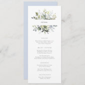 Dusty Blue Florals Menu (Voorkant / Achterkant)