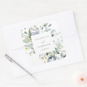 Dusty Blue Florals Monogram Sticker Label (Envelop)