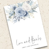 Dusty Blue Florals Photo Love Merci Mariage