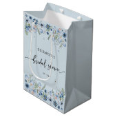 Dusty Blue Florals Vrijgezellenfeest Medium Gift B Medium Cadeauzakje (Voorkant Gekanteld)