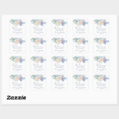 Dusty Blue Florals Weddenschap Welkom Vierkante Sticker (Vel)