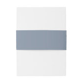 Dusty Blue Florals Wedding Belly Band Uitnodigingen Wikkel (Achterkant Voorbeeld)