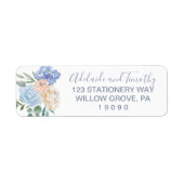 Dusty Blue Florals Wedding Etiket (Voorkant)