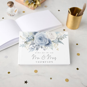Dusty Blue Florals wenst nieuwe Mr. Mrs Gastenboek