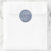 Dusty Blue Flourish Wedding Dank je Stickers (Tas)