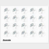 Dusty Blue Flower Bedankt Ronde Sticker (Vel)