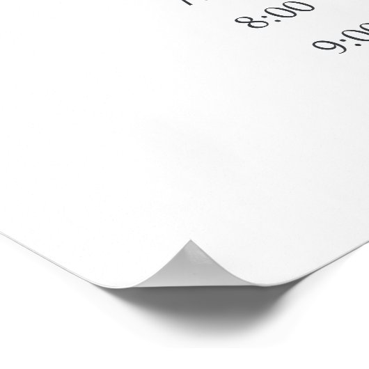 Dusty Blue Flower Eenvoudig trouwprogramma Poster (Hoek)