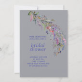 Dusty Blue Flower Garden Invitation de douche nupt (Devant)