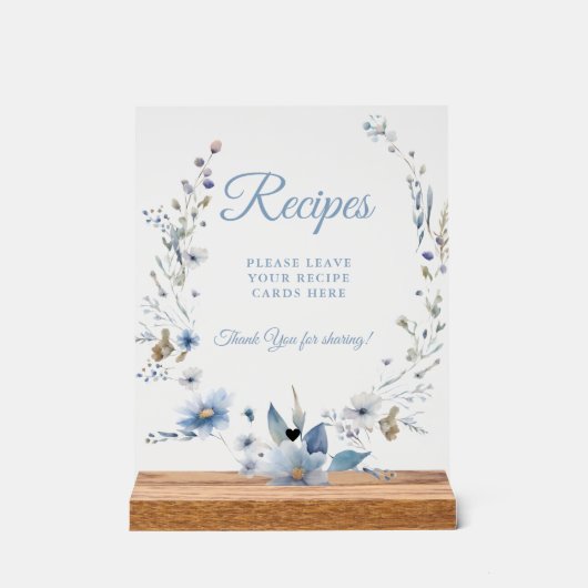 Dusty Blue flower Laissez vos recettes Douche nupt (Recto)