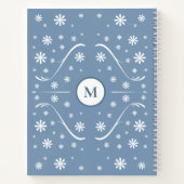 Dusty Blue Flower Power Monogram Carnet Recette (Dos)
