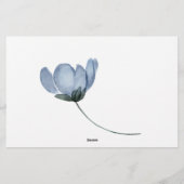 Dusty Blue Flowers Datum Nacht Idee Douche Spel Briefpapier (Achterkant)