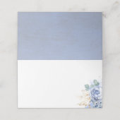 Dusty Blue Flowers en Gold Leaves Greenery Boho (Buitenkant ongevouwen)