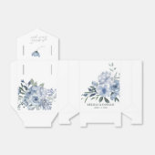 Dusty Blue Flowers Favor Box Bedankdoosjes (Uitgevouwen)