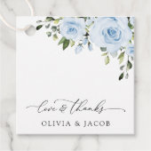 Dusty Blue Flowers, Greenery, Boho, Floral Wedding Bedankjes Labels (Voorkant)