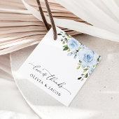 Dusty Blue Flowers, Greenery, Boho, Floral Wedding Bedankjes Labels