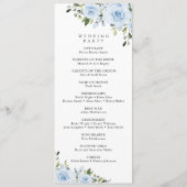 Dusty Blue Flowers, Greenery, Boho, Floral Wedding Programma (Achterkant)