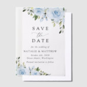 Dusty Blue Flowers, Greenery, Boho, Floral Wedding Vellum Uitnodigingen (Offset)