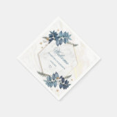 Dusty Blue Flowers Personalized Weduwen Welcome Servet (Hoek)