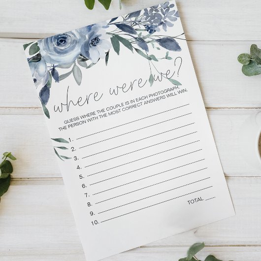 Dusty Blue Flowers spel waar waren we Flyer