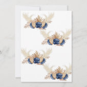 Dusty Blue Flowers Wedding Jubileum Renewal Kaart (Achterkant)