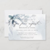 Dusty Blue Foliage CUSTOM2 RSVP DÉTAILS Invitation (Devant)