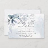 Dusty Blue Foliage CUSTOM RSVP DÉTAILS Invitation (Devant)