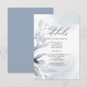 Dusty Blue Foliage Waterverf Details Insert Kaart (Voorkant / Achterkant)