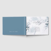 Dusty Blue Foliage Weddenschap Book Gastenboek (Volledig)