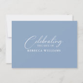 Dusty Blue Foto Viering van het Leven Begrafenis Kaart (Achterkant)