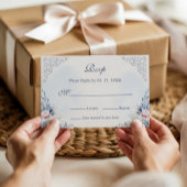 Dusty Blue French Garden Floral Wedding RSVP