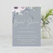 Dusty Blue Garden Floral Bridal Shower Invitation (Debout devant)