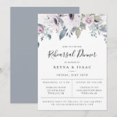 Dusty Blue Garden Floral Rehearsal Dinner Aankondiging (Voorkant / Achterkant)