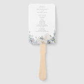 Dusty Blue Garden Floral Wedding Handwaaier (Voorkant)
