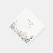 Dusty Blue Garden Floral Wedding Servet (Hoek)