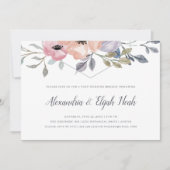 Dusty Blue Geometric Floral | Post Wedding Brunch Kaart (Voorkant)