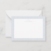 Dusty Blue Gingham Boy briefkaart (Voorkant)