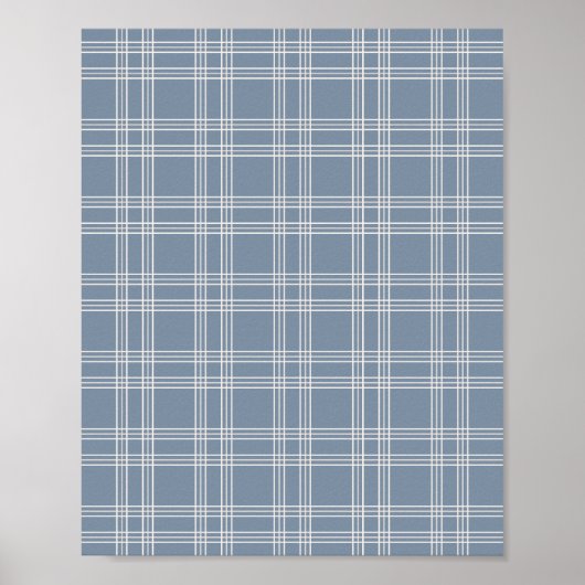 Dusty Blue Gingham Poster (Voorkant)