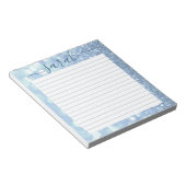 Dusty Blue Glitter Lined Personated Notitieblok (Schuin)