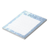 Dusty Blue Glitter Lined Personated Notitieblok (Gedraaid)