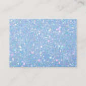 Dusty Blue Glitter Professioneel Bedankt Visitekaartje (Achterkant)