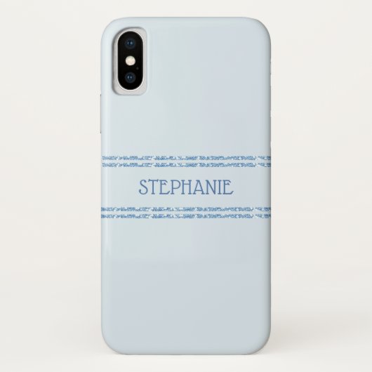 Dusty Blue Glitter Stripes gepersonaliseerd Case-Mate iPhone Case (Achterkant)