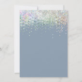 Dusty Blue Glitter Wedding Save the Date (Achterkant)