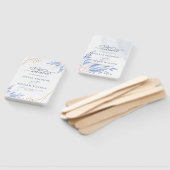 Dusty Blue Gold Geometric Pink Floral Wedding Handwaaier (Niet-gemonteerd)